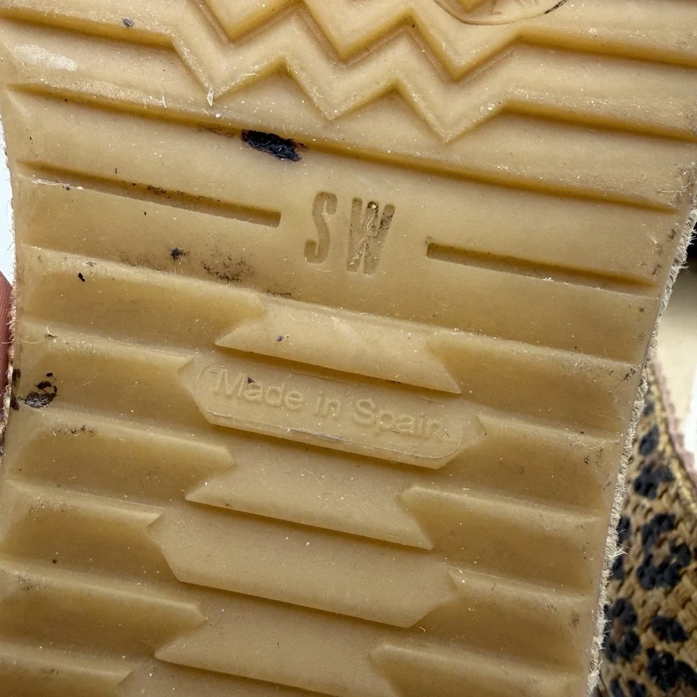 Stuart Weitzman Leopard Espadrille Flats Shoes Women's Size 7.5M